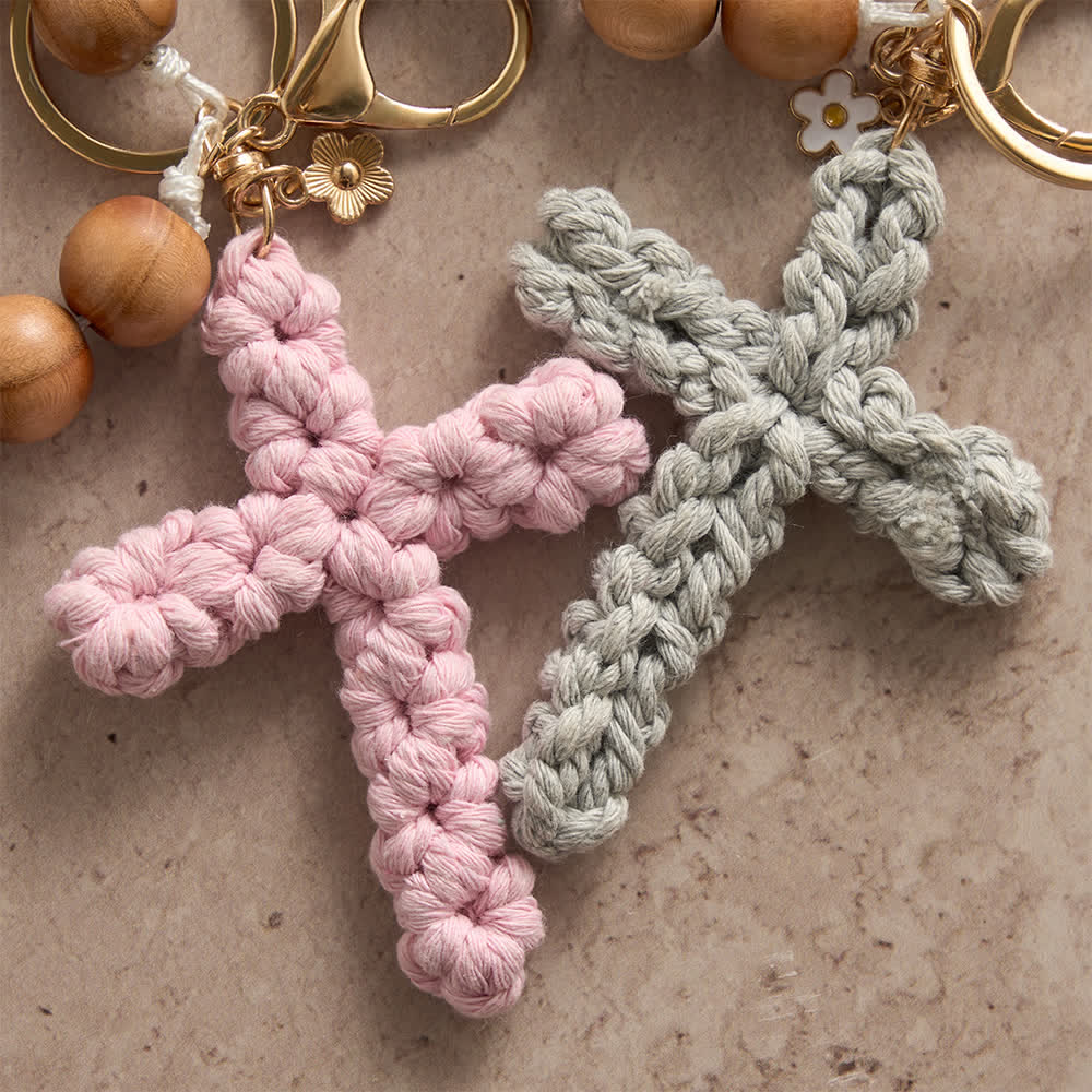 Christianartworkshop Rosenkranz und Schlüsselanhänger aus Pfirsichholzperlen mit mehrfarbigem, handgefertigtem Häkelkreuz - image 13