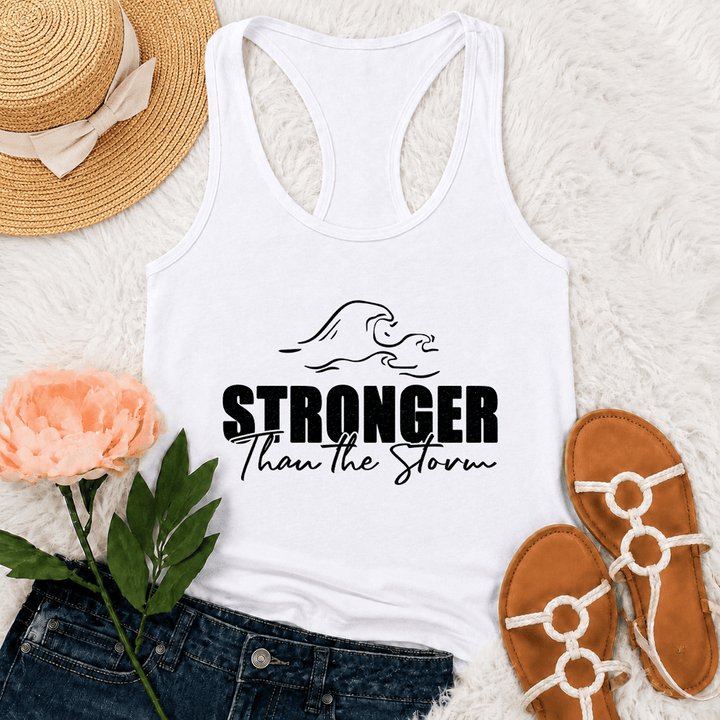 Christianartworkshop Stronger Than The Storm Wave Casual Racerback Tank Top - Weiß - 2XL - image 6