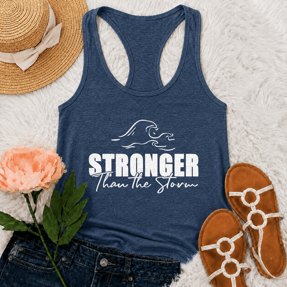 Christianartworkshop Stronger Than The Storm Wave Casual Racerback Tank Top - Marineblau - 2XL - image 12