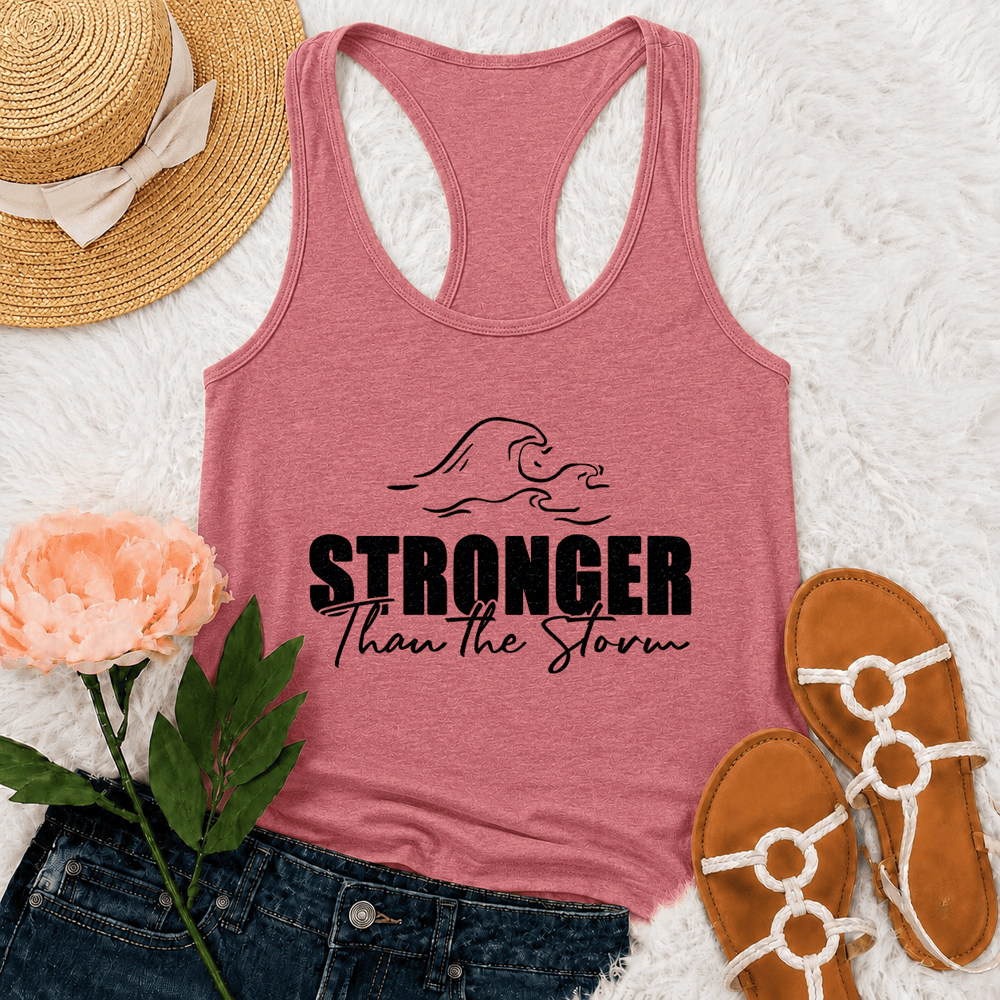 Christianartworkshop Stronger Than The Storm Wave Casual Racerback Tank Top - Rosa - 2XL - image 21