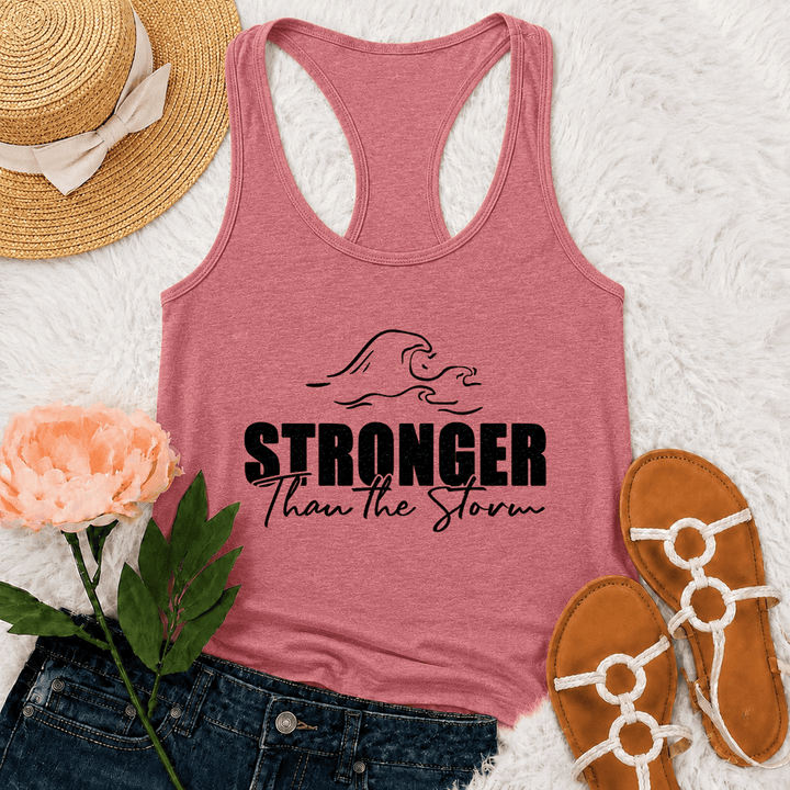 Christianartworkshop Stronger Than The Storm Wave Casual Racerback Tank Top - Rosa - 2XL - image 21