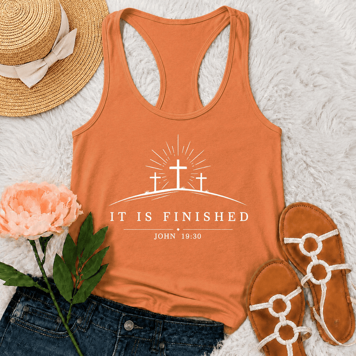 Christianartworkshop Klassisches Tanktop „Faith It Is Finished“ mit gekreuztem Racerback-Rücken - Orange - 2XL - image 27