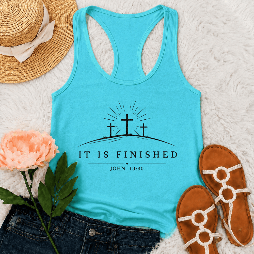 Christianartworkshop Klassisches Tanktop „Faith It Is Finished“ mit gekreuztem Racerback-Rücken - Minze - 2XL - image 9