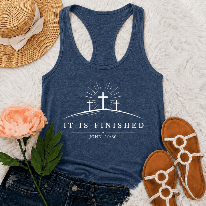 Christianartworkshop Klassisches Tanktop „Faith It Is Finished“ mit gekreuztem Racerback-Rücken - Marineblau - 2XL - image 12
