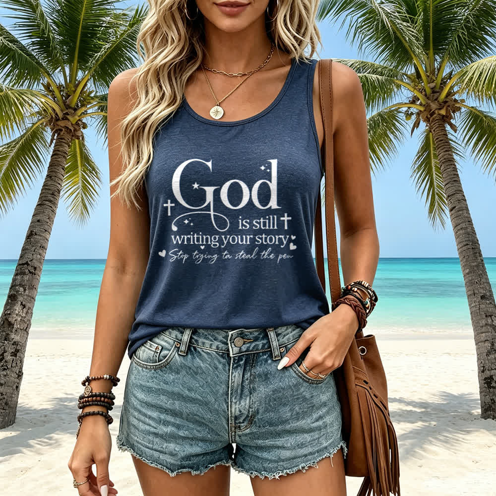 Christianartworkshop Gott schreibt noch immer deine Geschichte – Christliches Racerback-Tanktop - image 16