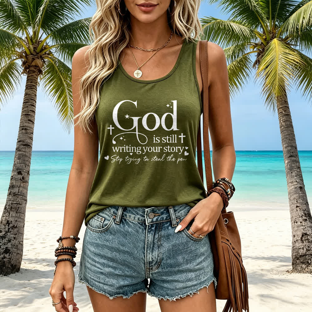 Christianartworkshop Gott schreibt noch immer deine Geschichte – Christliches Racerback-Tanktop - image 19