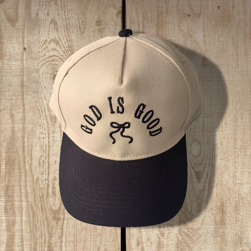 Christianartworkshop „God Is Good“-Schleifenstickerei, Leopardenmuster, verstellbare Baseballkappe - Schwarz - image 1