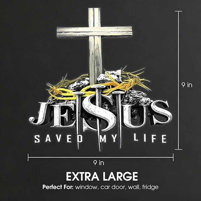Christianartworkshop Kreuz, Dornenkrone, Nägel – JESUS ​​RETTETE MEIN LEBEN – Wasserdichter Autoaufkleber: Ein Symbol des erlösenden Opfers - image 5
