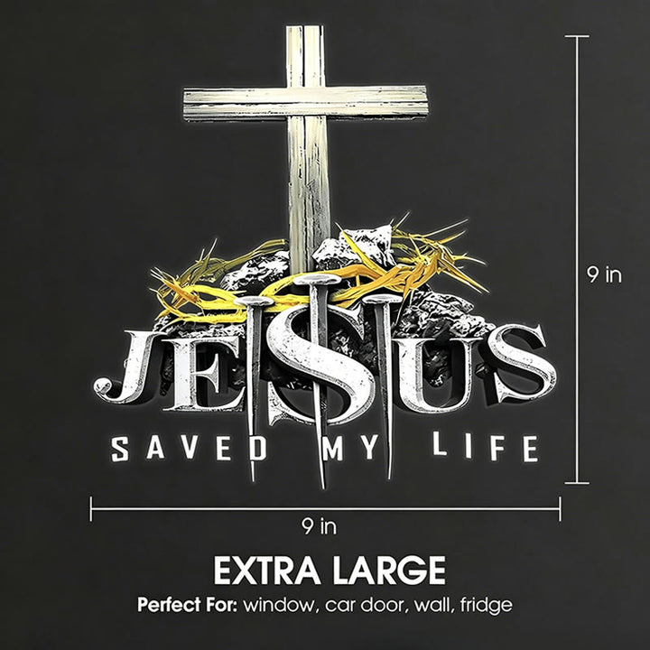 Christianartworkshop Kreuz, Dornenkrone, Nägel – JESUS ​​RETTETE MEIN LEBEN – Wasserdichter Autoaufkleber: Ein Symbol des erlösenden Opfers - image 5