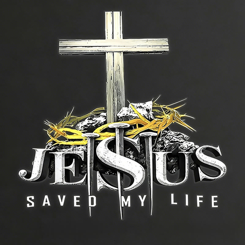 Christianartworkshop Kreuz, Dornenkrone, Nägel – JESUS ​​RETTETE MEIN LEBEN – Wasserdichter Autoaufkleber: Ein Symbol des erlösenden Opfers - image 3