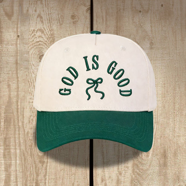 Christianartworkshop Unisex-Baseballkappe mit gebogenem Schirm und besticktem Schriftzug „God Is Good“ - Grün - image 10