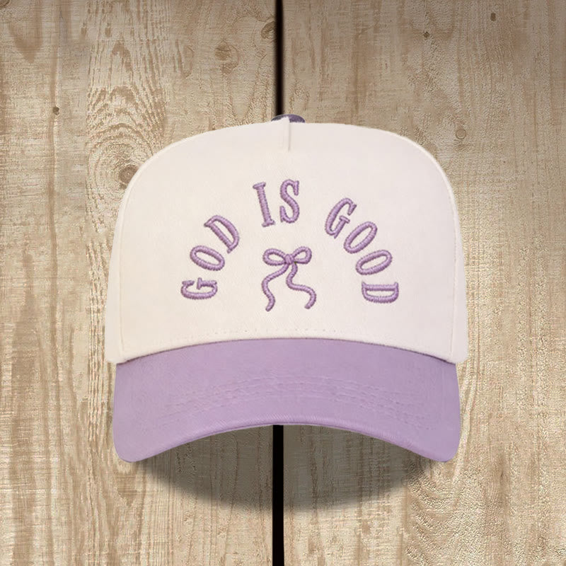 Christianartworkshop Unisex-Baseballkappe mit gebogenem Schirm und besticktem Schriftzug „God Is Good“ - Lila - image 12