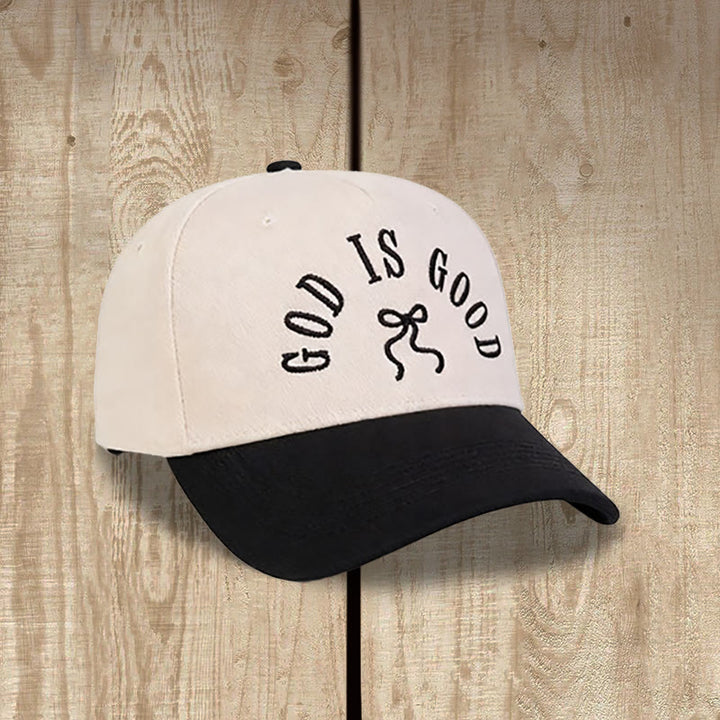 Christianartworkshop Unisex-Baseballkappe mit gebogenem Schirm und besticktem Schriftzug „God Is Good“ - Schwarz - image 4