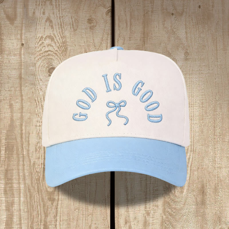 Christianartworkshop Unisex-Baseballkappe mit gebogenem Schirm und besticktem Schriftzug „God Is Good“ - Hellblau - image 6
