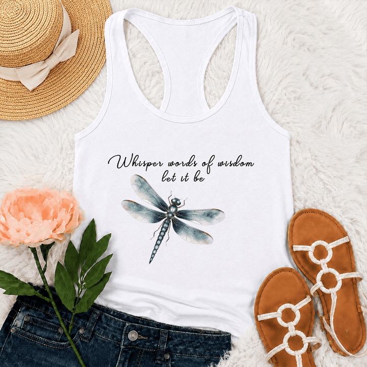 Christianartworkshop Aquarell Libelle Let It Be Grafik Racerback Tank Top - Weiß - 2XL - image 6