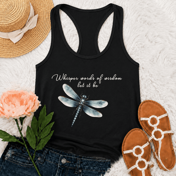 Christianartworkshop Aquarell Libelle Let It Be Grafik Racerback Tank Top - Schwarz - 2XL - image 3