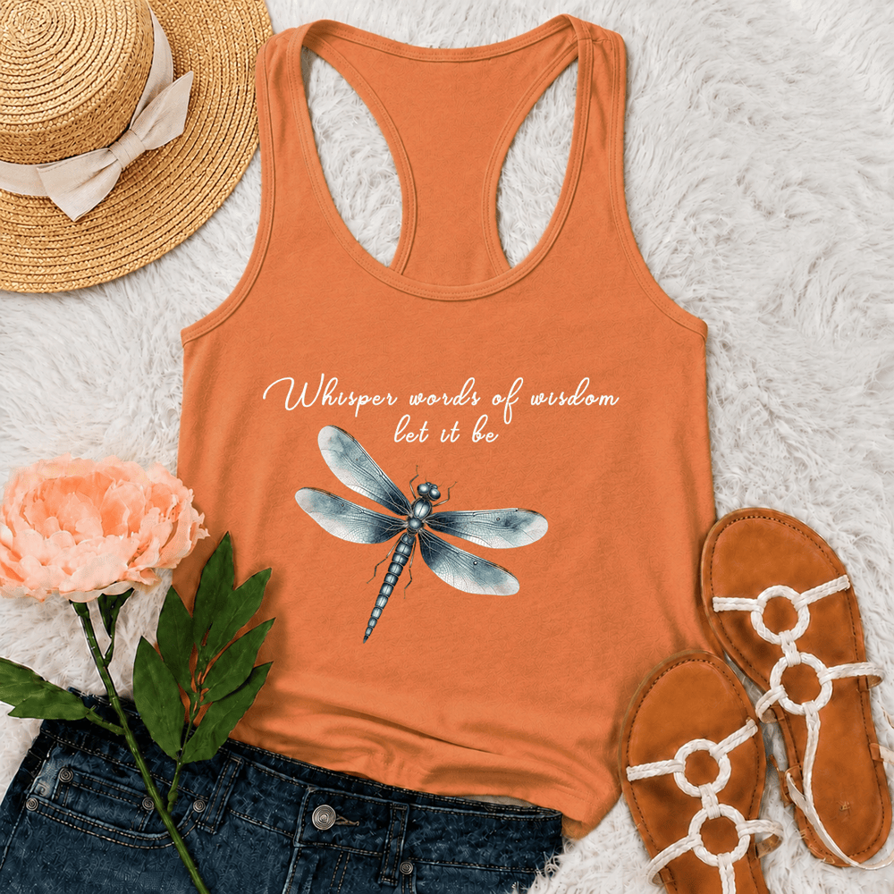 Christianartworkshop Aquarell Libelle Let It Be Grafik Racerback Tank Top - Orange - 2XL - image 27