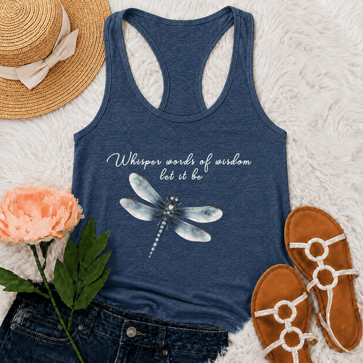 Christianartworkshop Aquarell Libelle Let It Be Grafik Racerback Tank Top - Marineblau - 2XL - image 15