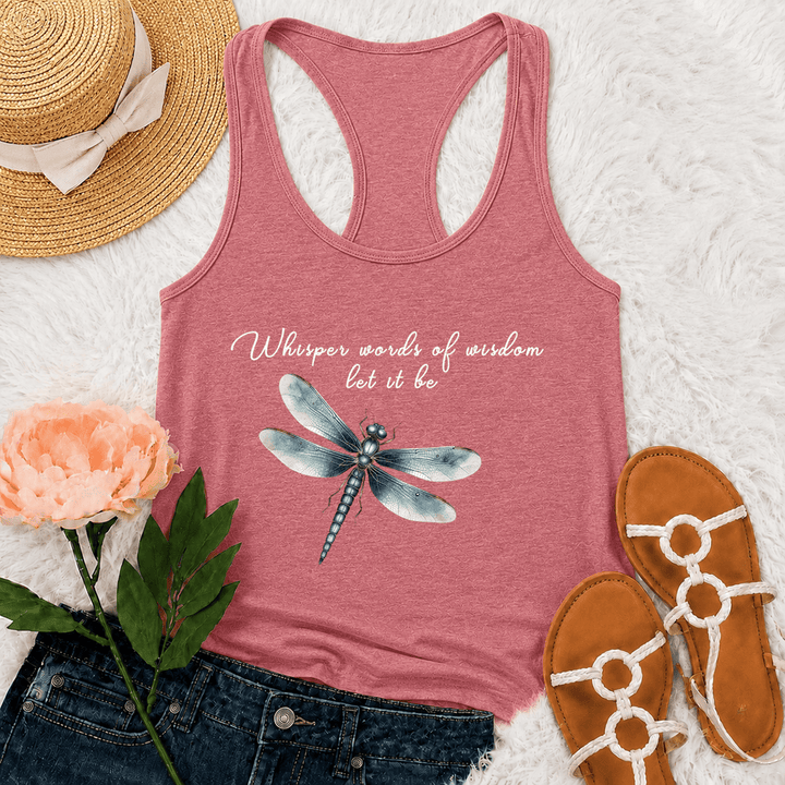 Christianartworkshop Aquarell Libelle Let It Be Grafik Racerback Tank Top - Rosa - 2XL - image 21