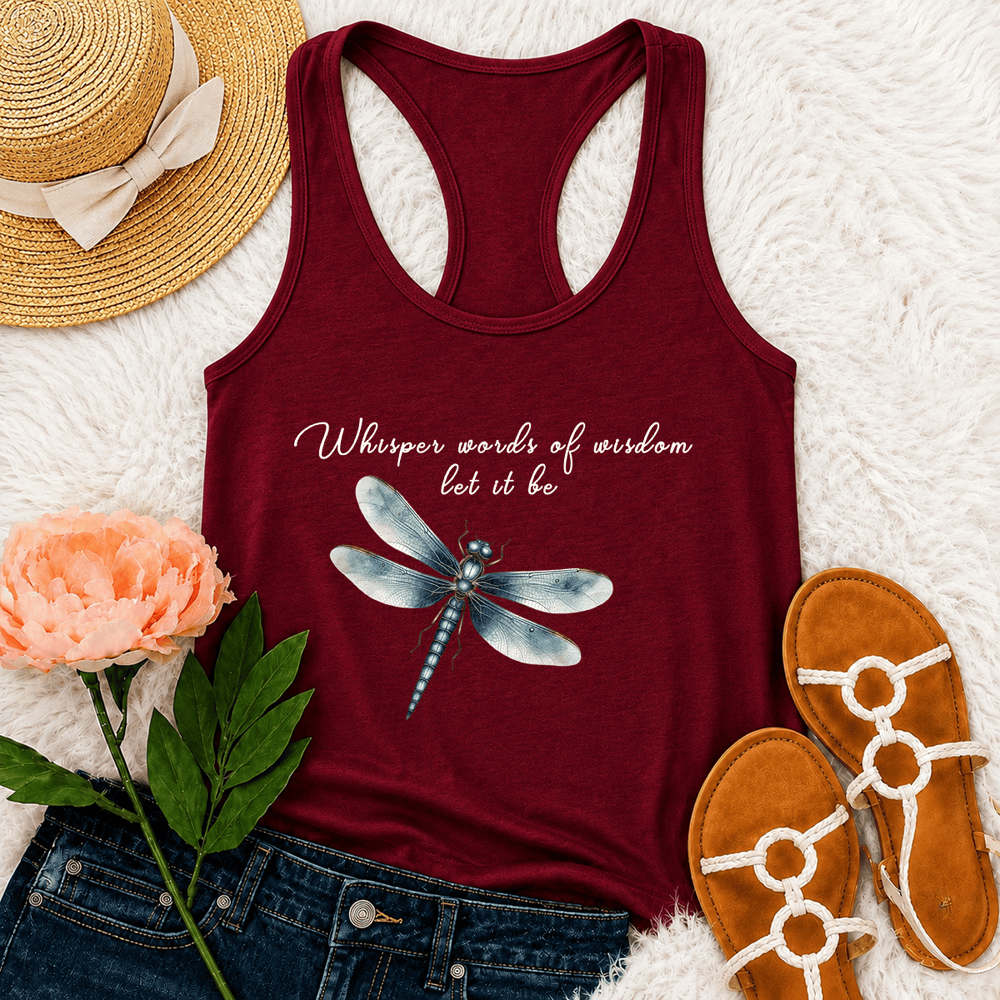 Christianartworkshop Aquarell Libelle Let It Be Grafik Racerback Tank Top - Wein - 2XL - image 24