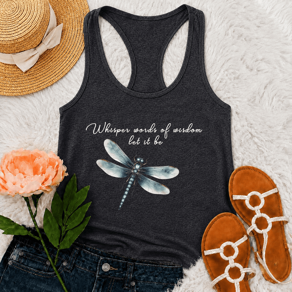 Christianartworkshop Aquarell Libelle Let It Be Grafik Racerback Tank Top - Grau - 2XL - image 9