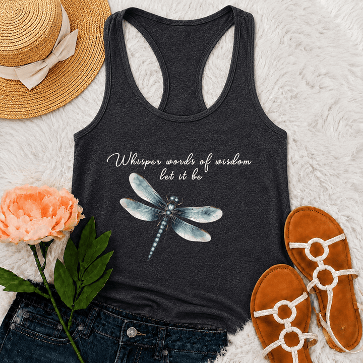 Christianartworkshop Aquarell Libelle Let It Be Grafik Racerback Tank Top - Grau - 2XL - image 9