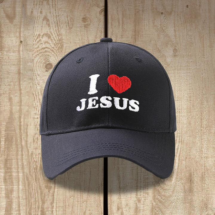 Christianartworkshop Ich liebe Jesus Herzbuchstaben-Stickerei verstellbare Baseballkappe - image 7