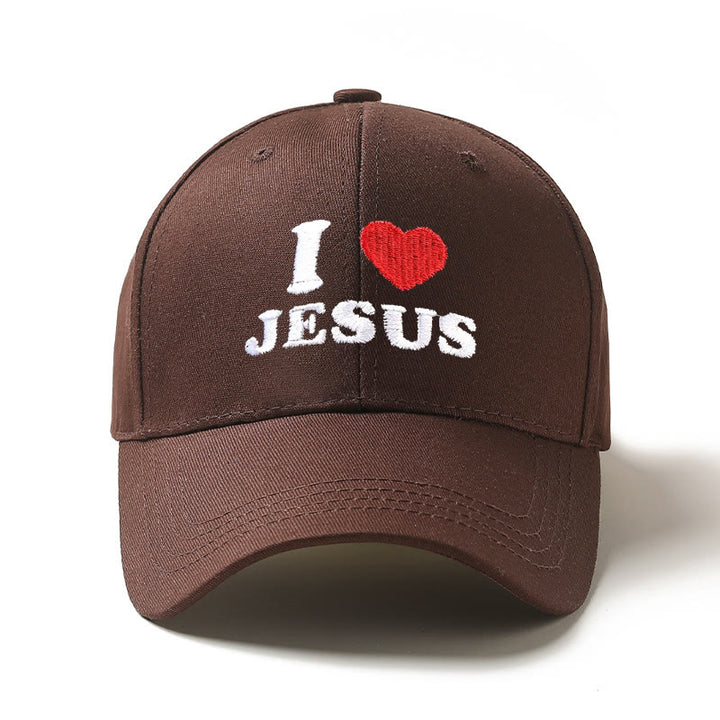 Christianartworkshop Ich liebe Jesus Herzbuchstaben-Stickerei verstellbare Baseballkappe - Braun - image 10