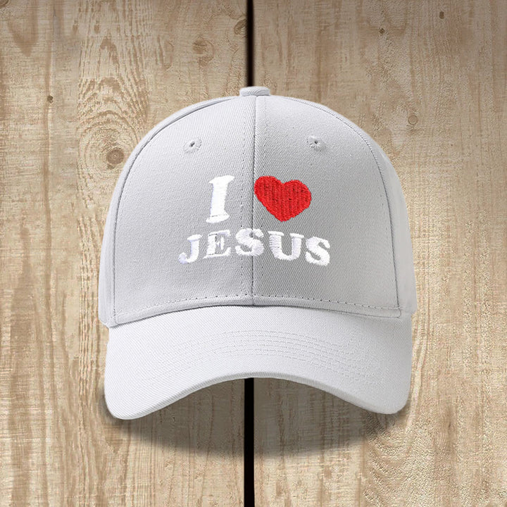 Christianartworkshop Ich liebe Jesus Herzbuchstaben-Stickerei verstellbare Baseballkappe - image 5