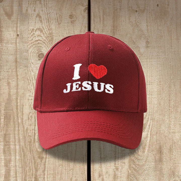 Christianartworkshop Ich liebe Jesus Herzbuchstaben-Stickerei verstellbare Baseballkappe - image 9