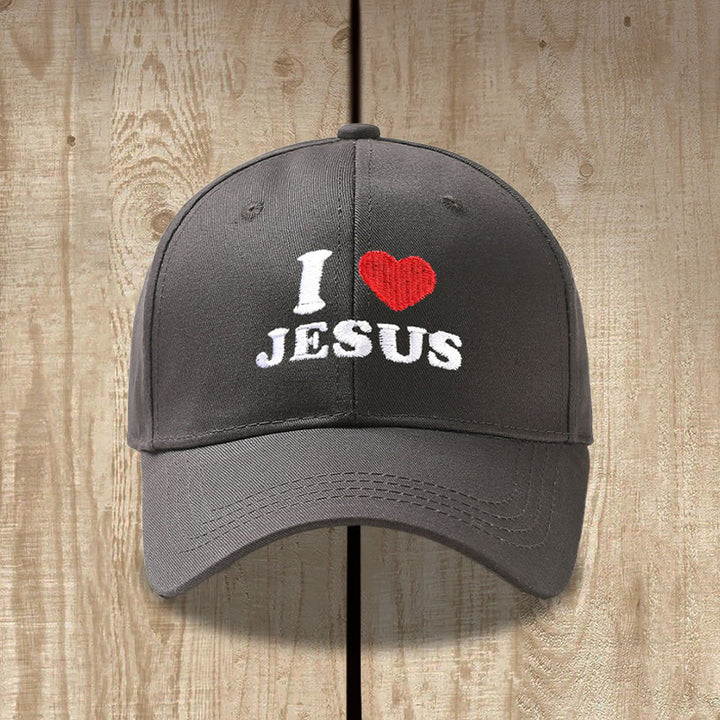 Christianartworkshop Ich liebe Jesus Herzbuchstaben-Stickerei verstellbare Baseballkappe - image 13