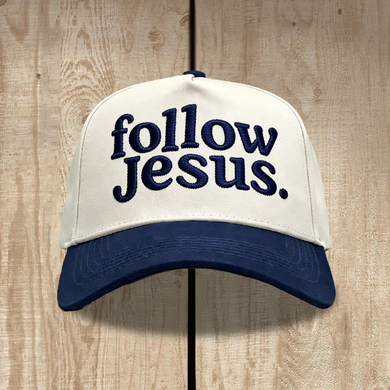 Christianartworkshop Zweifarbige Unisex-Baseballkappe mit gebogenem Schirm und Stickerei „Folge Jesus“. - image 10