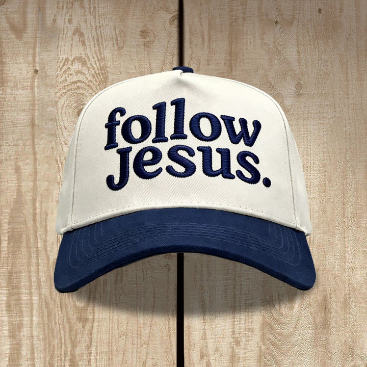 Christianartworkshop Zweifarbige Unisex-Baseballkappe mit gebogenem Schirm und Stickerei „Folge Jesus“. - image 10