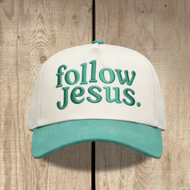 Christianartworkshop Zweifarbige Unisex-Baseballkappe mit gebogenem Schirm und Stickerei „Folge Jesus“. - image 14