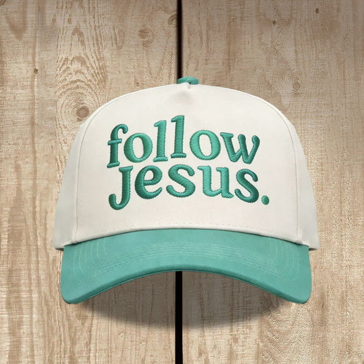 Christianartworkshop Zweifarbige Unisex-Baseballkappe mit gebogenem Schirm und Stickerei „Folge Jesus“. - image 14