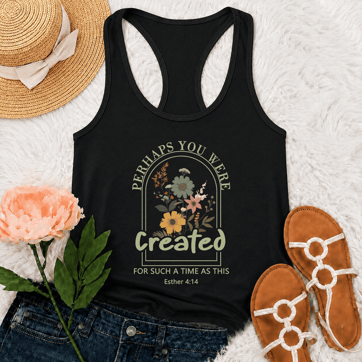 Christianartworkshop Wildblume Vielleicht wurdest du für eine Zeit wie diese Racerback-Tanktop-Figur geschaffen - Schwarz - 2XL - image 3