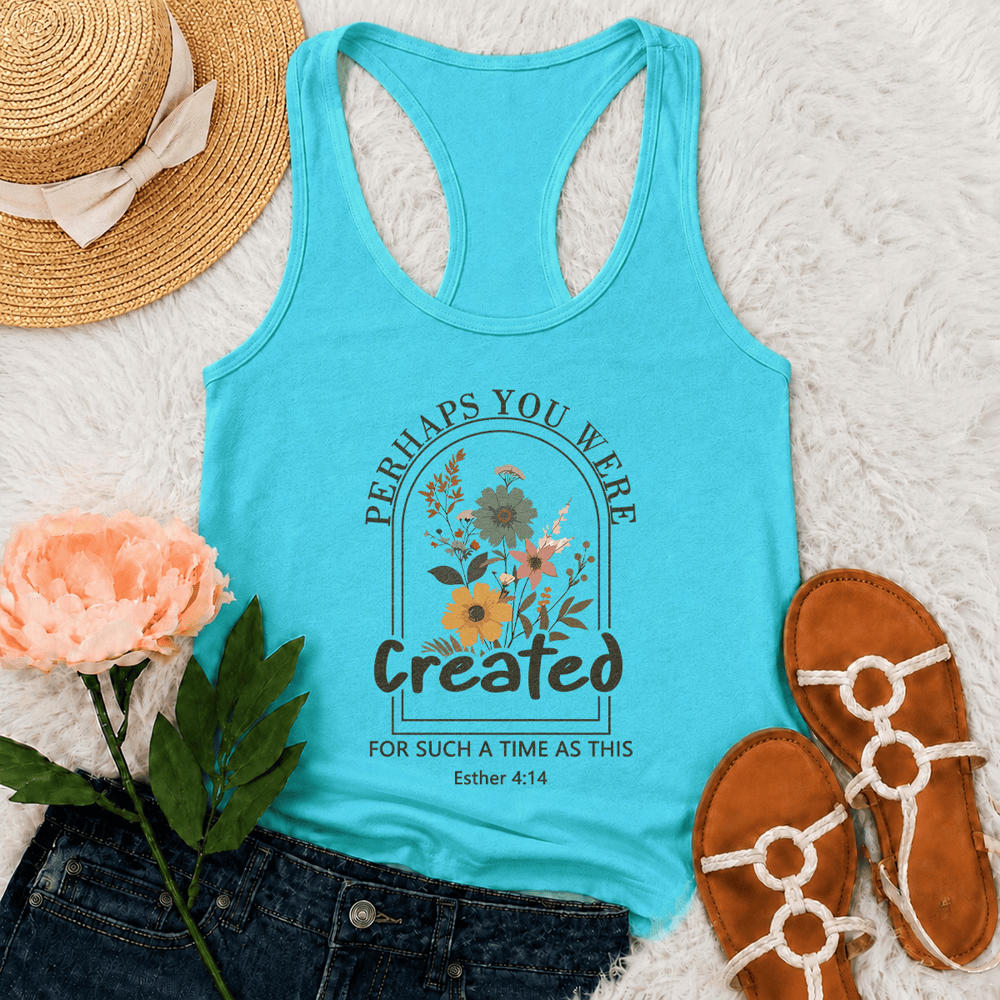 Christianartworkshop Wildflower Vielleicht wurdest du für eine solche Zeit wie dieses Racerback-Tanktop geschaffen - Minze - 2XL - image 12