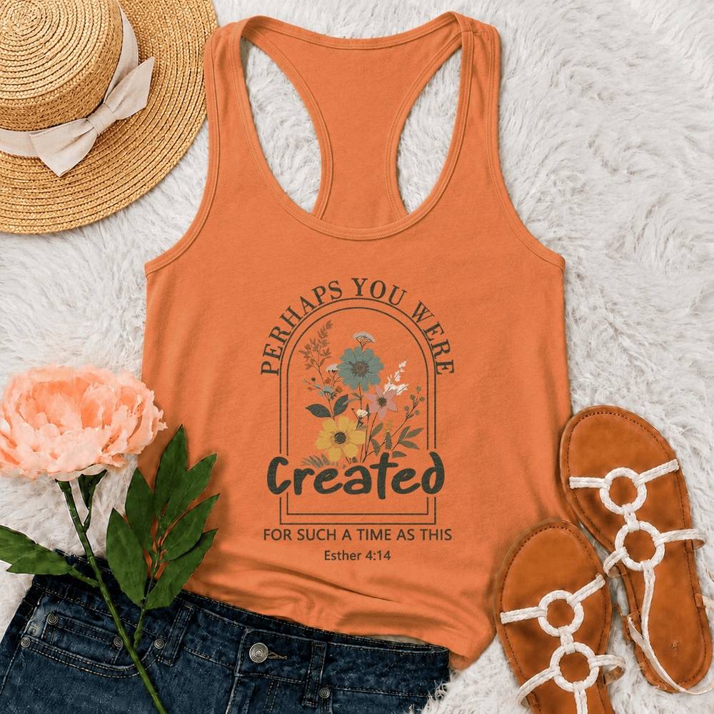 Christianartworkshop Wildflower Vielleicht wurdest du für eine solche Zeit wie dieses Racerback-Tanktop geschaffen - Orange - 2XL - image 27