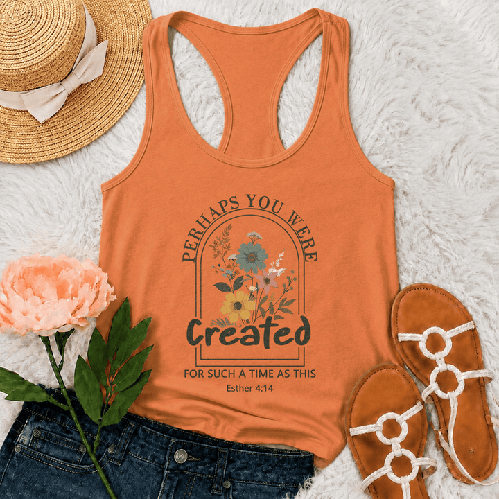 Christianartworkshop Wildflower Vielleicht wurdest du für eine solche Zeit wie dieses Racerback-Tanktop geschaffen - Orange - 2XL - image 27