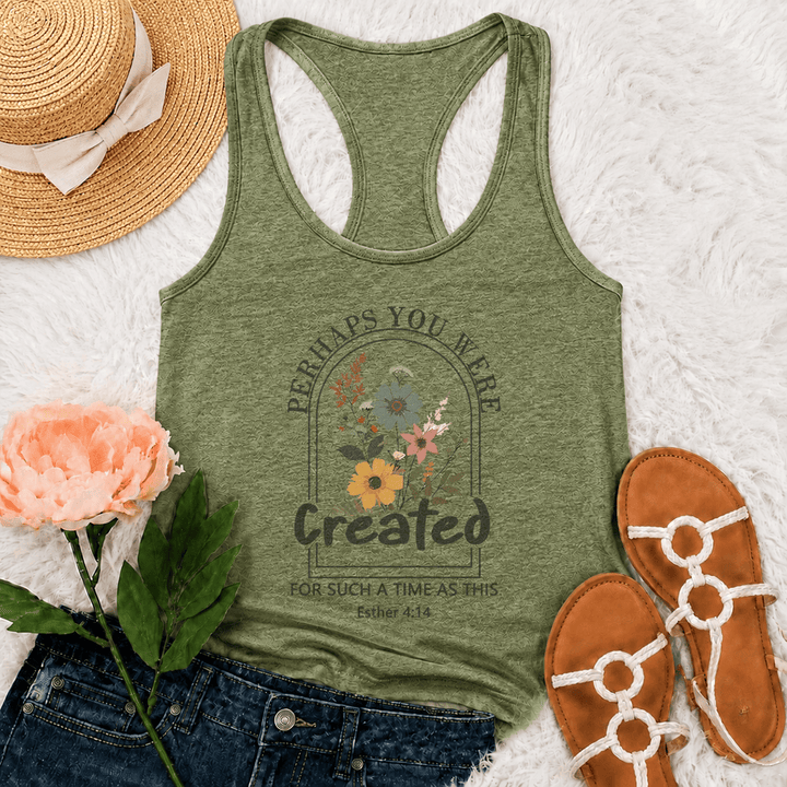 Christianartworkshop Wildflower Vielleicht wurdest du für eine solche Zeit wie dieses Racerback-Tanktop geschaffen - Olivgrün - 2XL - image 18