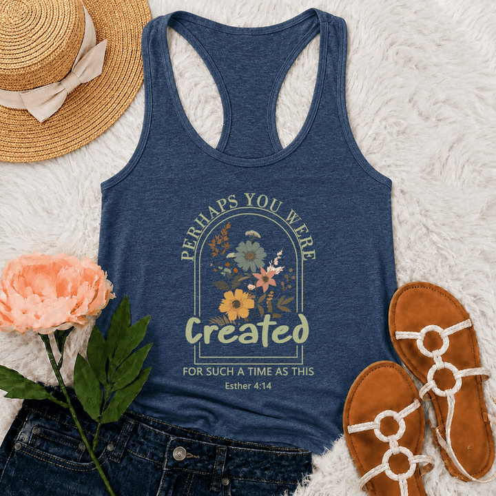 Christianartworkshop Wildflower Vielleicht wurdest du für eine solche Zeit wie dieses Racerback-Tanktop geschaffen - Marineblau - 2XL - image 15