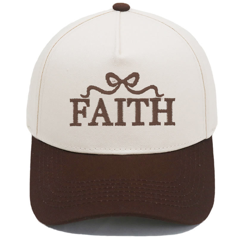 Christianartworkshop FAITH Baseballkappe mit Schleifenstickerei, verstellbarem Schirm und Camouflage-Muster - Kaffee - image 19