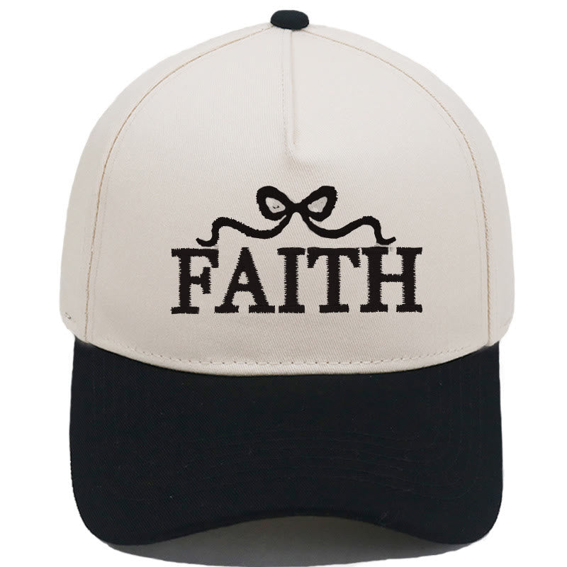 Christianartworkshop FAITH Baseballkappe mit Schleifenstickerei, verstellbarem Schirm und Camouflage-Muster - Schwarz - image 2