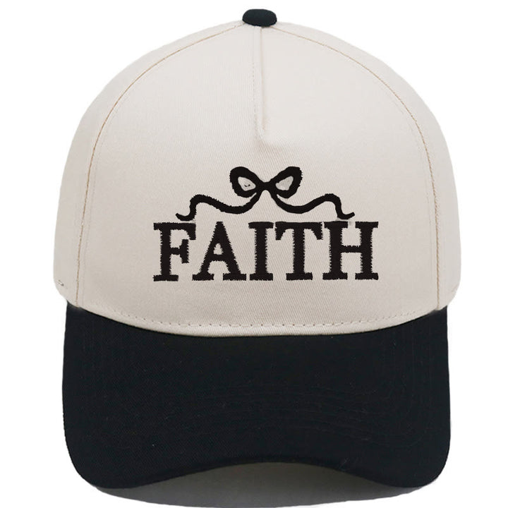 Christianartworkshop FAITH Baseballkappe mit Schleifenstickerei, verstellbarem Schirm und Camouflage-Muster - Schwarz - image 2