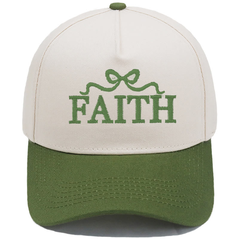 Christianartworkshop FAITH Baseballkappe mit Schleifenstickerei, verstellbarem Schirm und Camouflage-Muster - Armeegrün - image 17