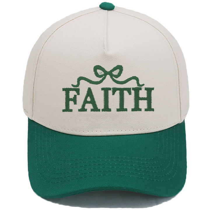 Christianartworkshop FAITH Baseballkappe mit Schleifenstickerei, verstellbarem Schirm und Camouflage-Muster - Dunkelgrün - image 15