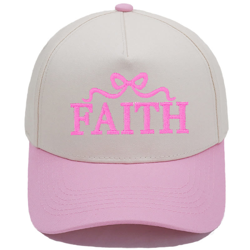 Christianartworkshop FAITH Baseballkappe mit Schleifenstickerei, verstellbarem Schirm und Camouflage-Muster - Rosa - image 7