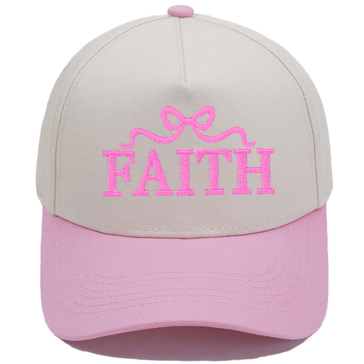 Christianartworkshop FAITH Baseballkappe mit Schleifenstickerei, verstellbarem Schirm und Camouflage-Muster - Rosa - image 7