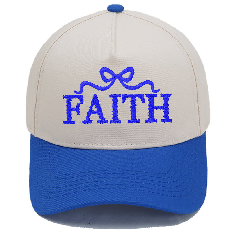 Christianartworkshop FAITH Baseballkappe mit Schleifenstickerei, verstellbarem Schirm und Camouflage-Muster - Königsblau - image 11