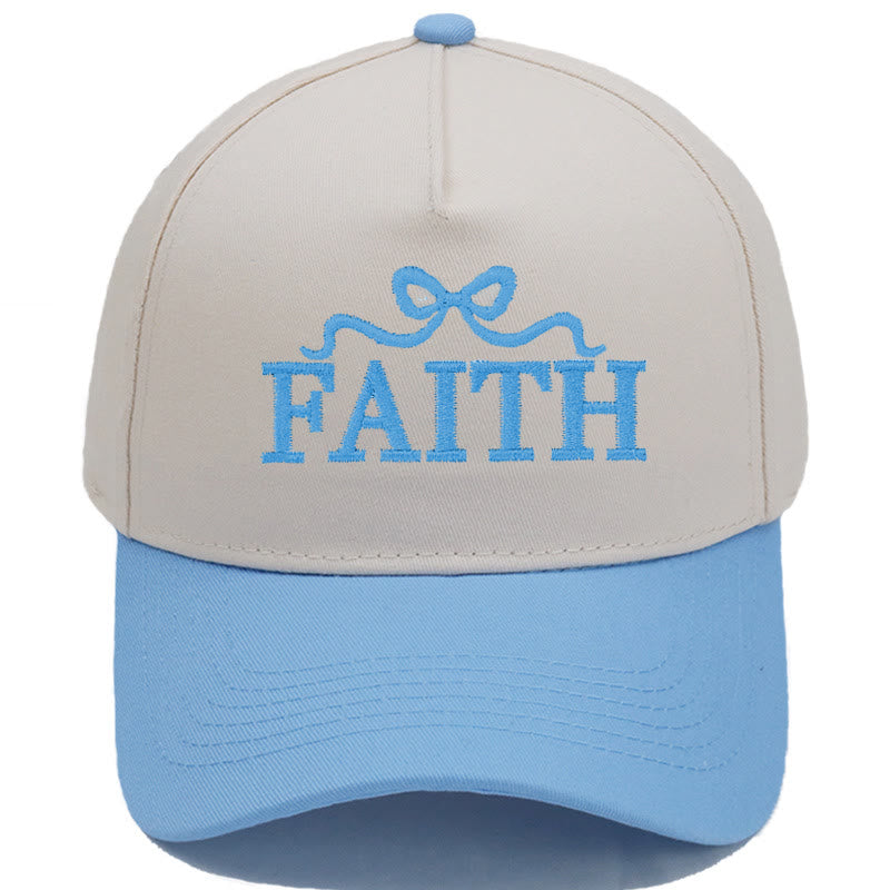 Christianartworkshop FAITH Baseballkappe mit Schleifenstickerei, verstellbarem Schirm und Camouflage-Muster - Himmelblau - image 9